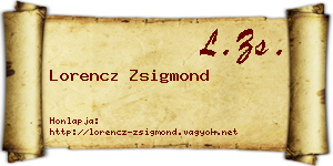 Lorencz Zsigmond névjegykártya