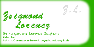 zsigmond lorencz business card